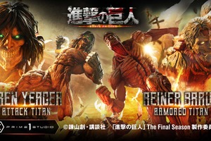 「進撃の巨人」エレンとライナーの激闘がよみがえる…!! 約47万円＆ド迫力のビッグサイズジオラマが登場！ 画像