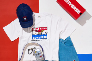 おしゃれで着こなしやすいキティ♪ 「サンリオ」クラシックでカジュアルなハローキティデザインの「CONVERSE」コラボアパレルがPLAZAで限定販売 画像