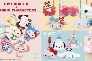 「サンリオ」シナモン、ハローキティたちとお出かけ♪ フワフワかわいい“SWIMMERコラボ”に新作登場☆ 画像