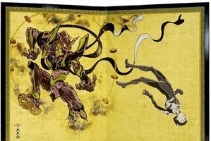 「エヴァ」×国宝「風神雷神図屏風」！シンジ、アスカ、レイ、マリ、カヲルが新時代の屏風に…“雷神”初号機と誰を並べる？【7月17日発売】 画像