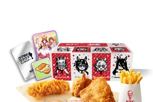 店員に扮したウマ娘たちがお出迎え♪ 「ウマ娘」×KFCコラボ！ 作品イメージのオリジナル商品が登場！ コラボ楽曲やラッピング店舗、抽選グッズなど満載【8月12日～】 画像