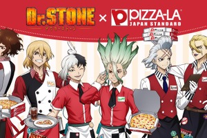 「Dr.STONE」×ピザーラ！千空たち6人の描き下ろしグッズ付き♪ 2つの味を1枚で楽しめるコラボピザ登場 画像